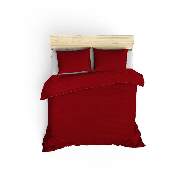 Set di copripiumino matrimoniale e 2 federe Minot, 240x220 cm, Bordeaux