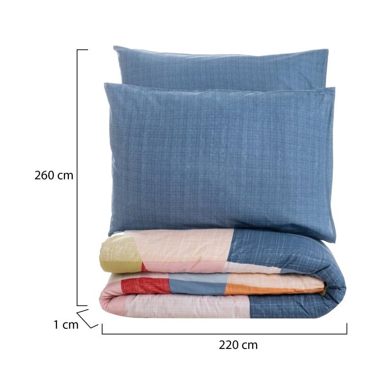 Set di copripiumino matrimoniale e 2 federe Solon, 260x220 cm, Misura copricuscini: 60x60 cm
