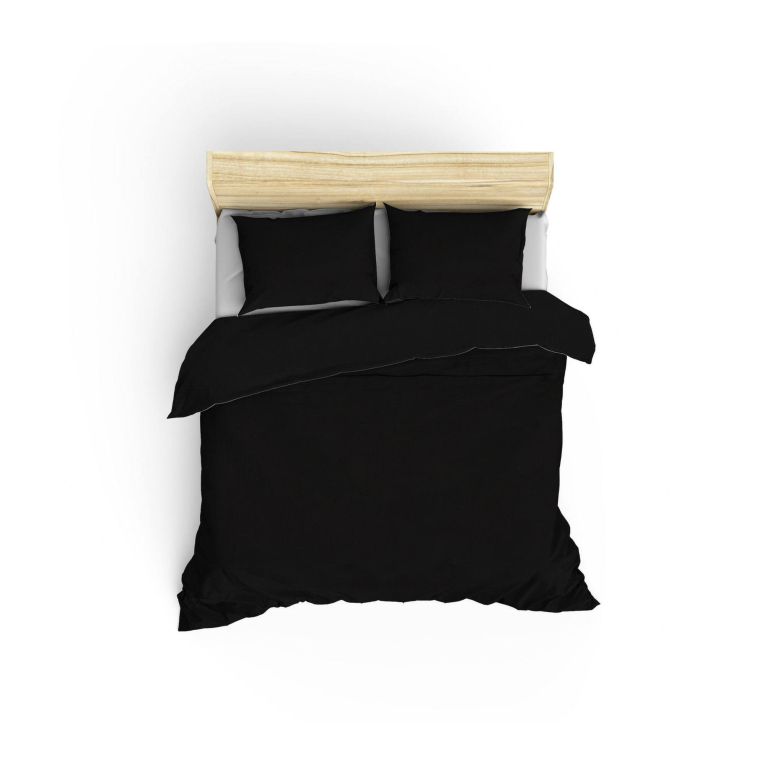 Set di copripiumino matrimoniale e 2 federe Wickliffe, 260x220 cm, Nero