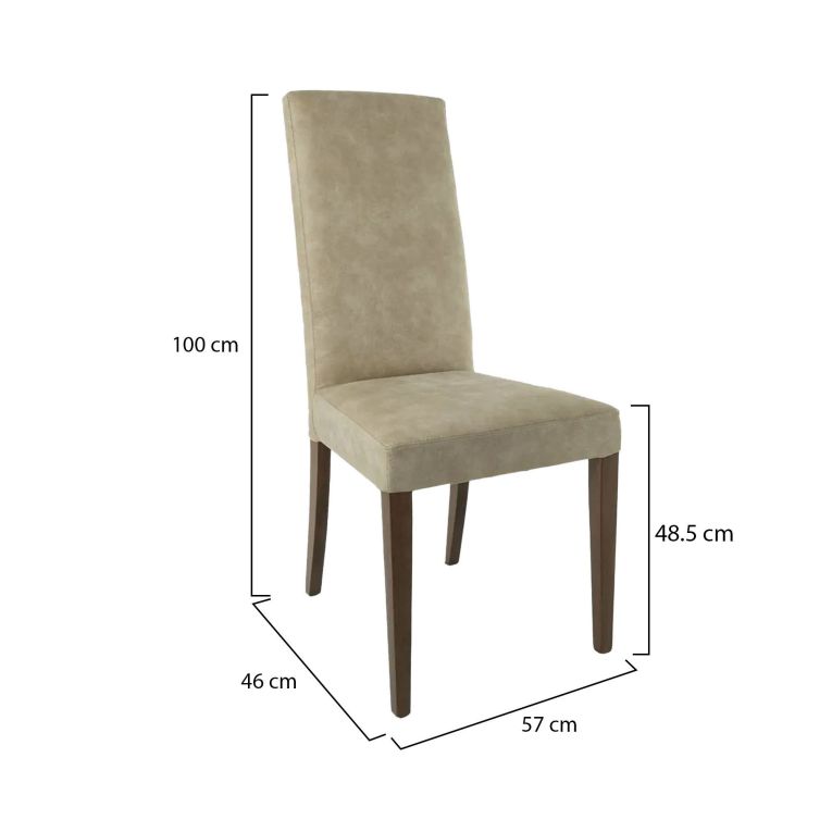Set di Sedie Beige Marrone Noce 2 Sedie Effetto Velluto, Imbottito - Ferraris