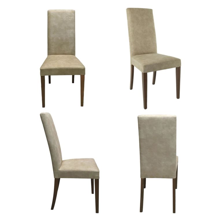 Set di Sedie Beige Marrone Noce 2 Sedie Effetto Velluto, Imbottito - Ferraris
