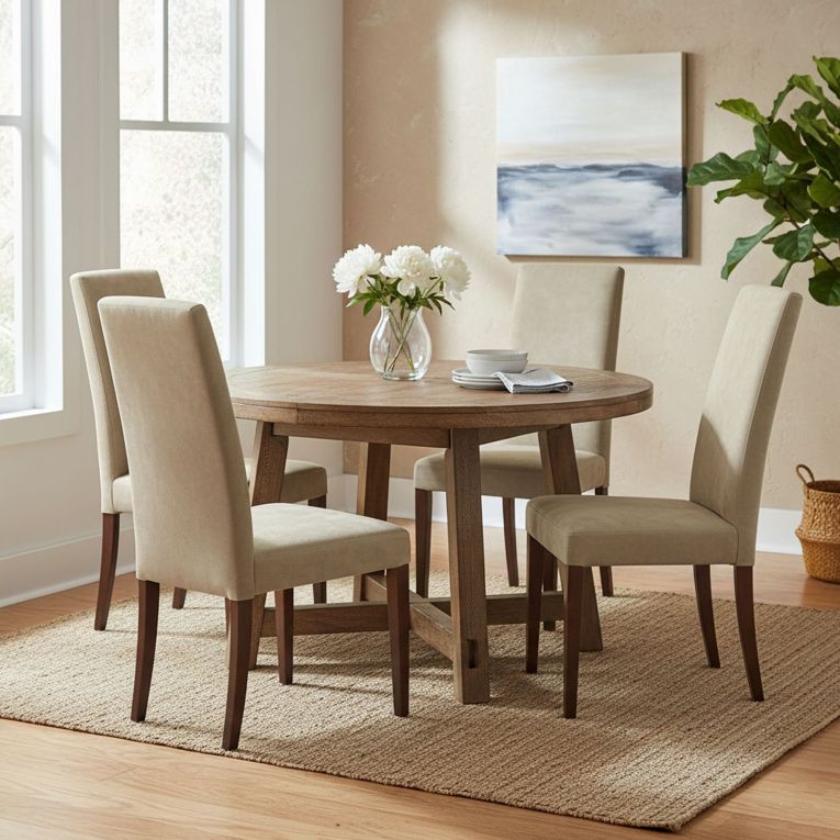 Set di Sedie Beige Marrone Noce 4 Sedie Effetto Velluto, Imbottito - Ferraris