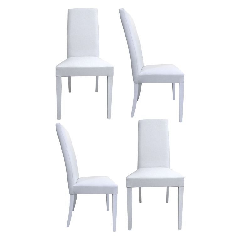 Set di Sedie Bianco 2 Sedie Imbottito, Effetto Laccato - Ferraris