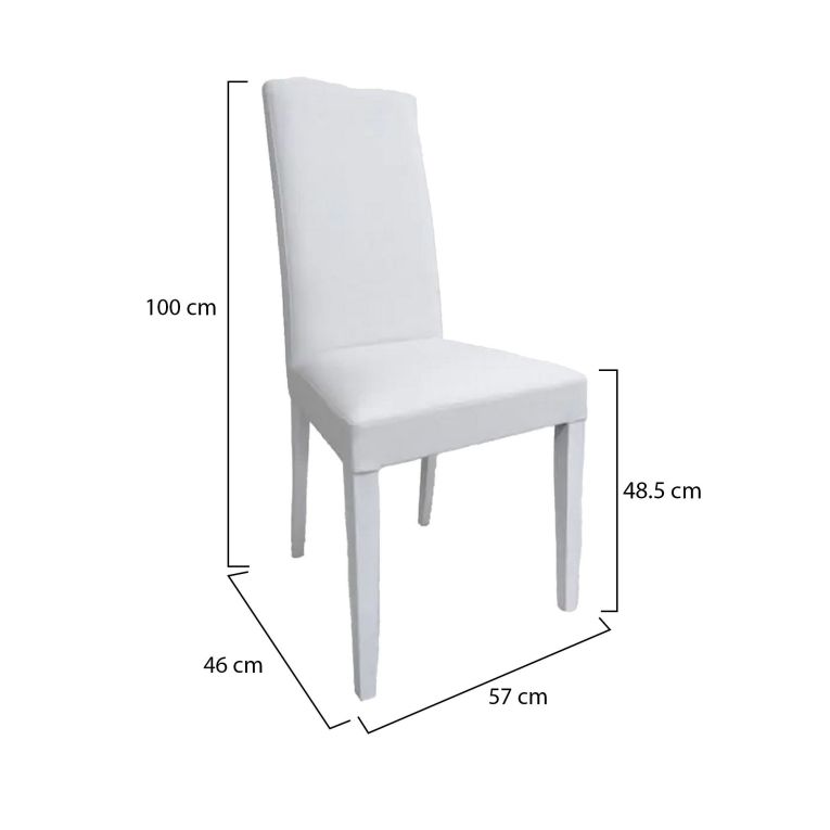 Set di Sedie Bianco 6 Sedie Imbottito, Effetto Laccato - Ferraris