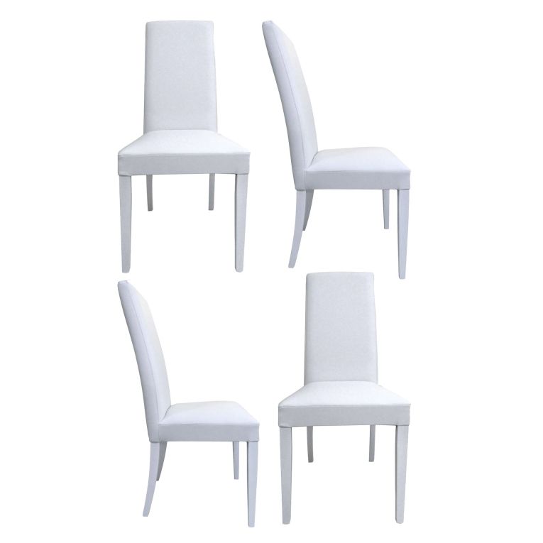 Set di Sedie Bianco 6 Sedie Imbottito, Effetto Laccato - Ferraris