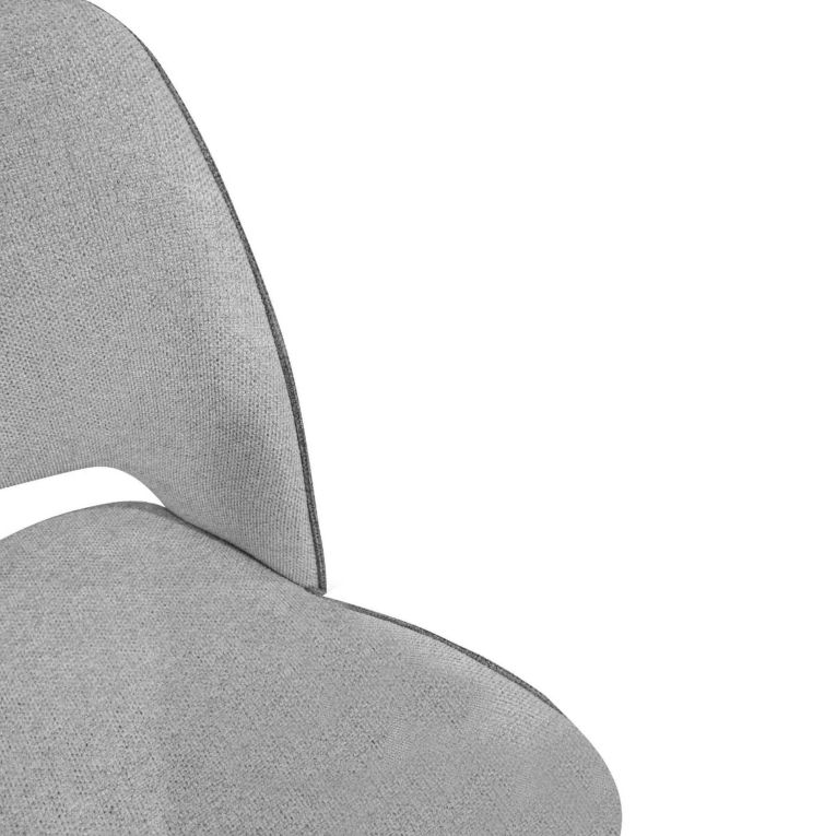 Set di Sedie Grigio Chiaro Nero 8 Sedie Imbottito, Sfumatura Colore Struttura Chiaro - Staffolo