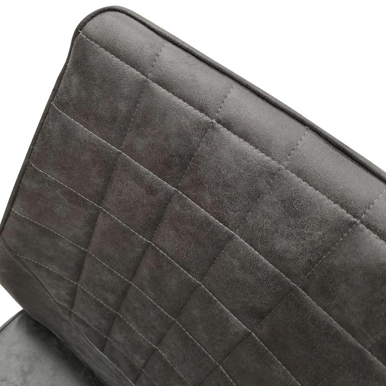 Set di Sedie Grigio Scuro Nero 8 Sedie Effetto Velluto, Imbottito - Quintano