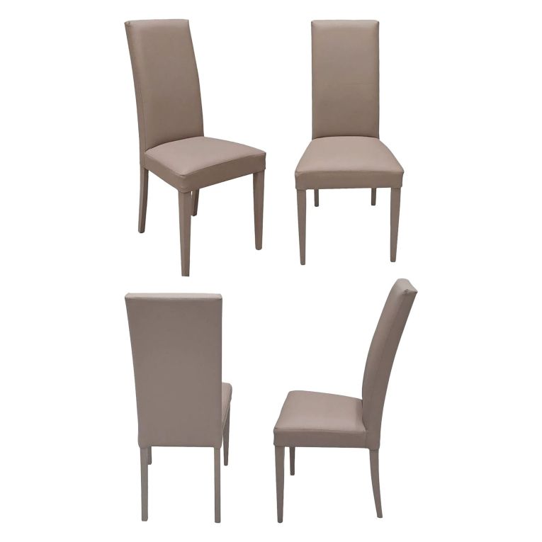 Set di Sedie Grigio Tortora 2 Sedie Imbottito, Effetto Laccato - Ferraris