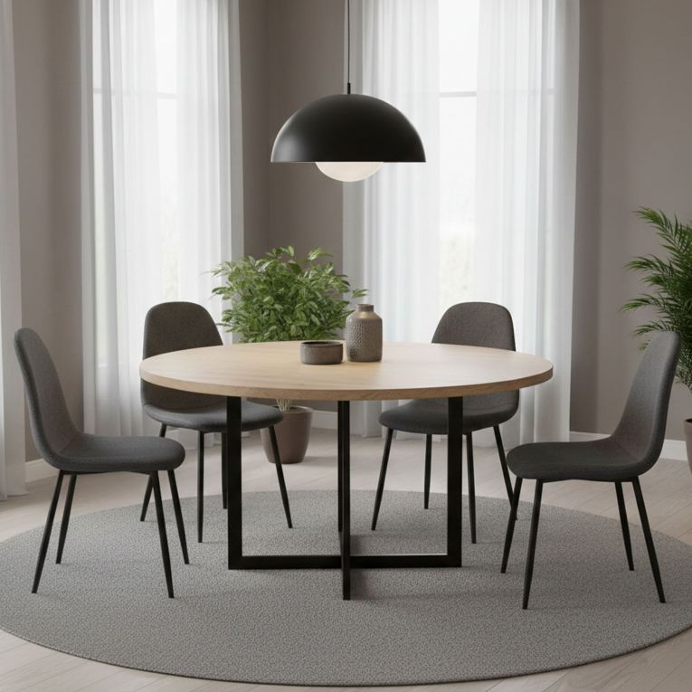Set di Sedie Nero Antracite Nero 4 Sedie Imbottito, Sfumatura Colore Struttura Antracite - Zambrone