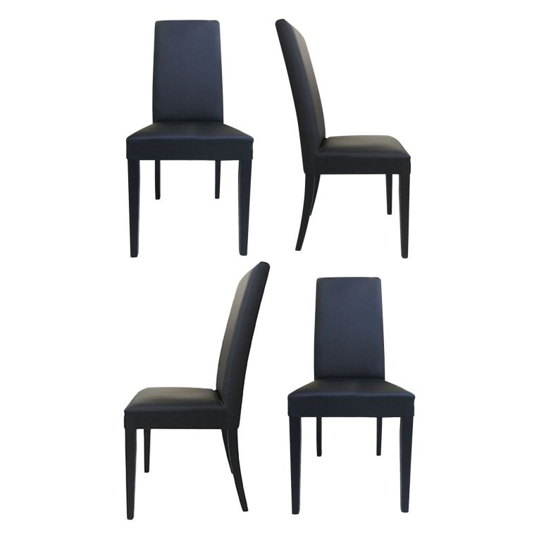 Set di Sedie Nero Nero 2 Sedie Imbottito, Effetto Laccato - Ferraris