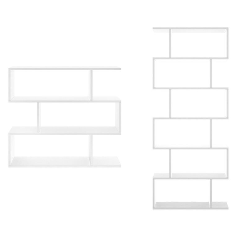 Set Libreria Bianco Modulabile 9 Ripiani, Installazione a Muro - Jesolo