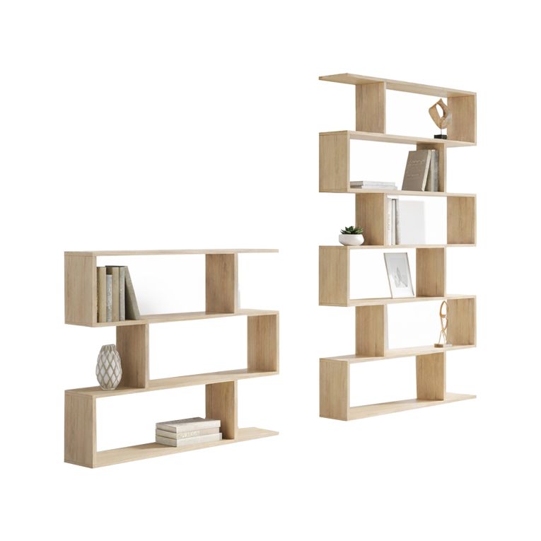 Set Libreria Marrone Rovere 9 Ripiani Modulabile, Installazione a Muro - Jesolo