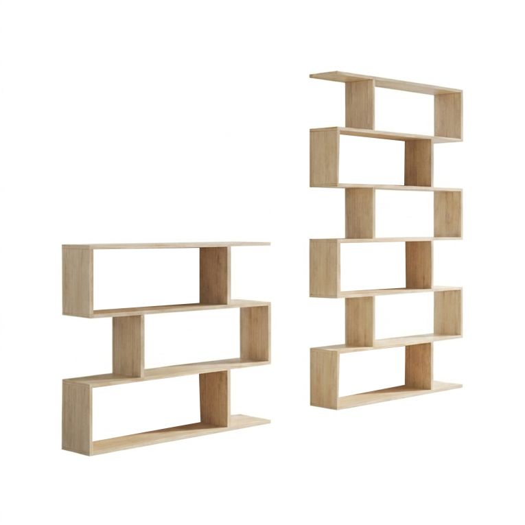 Set Libreria Marrone Rovere 9 Ripiani Modulabile, Installazione a Muro - Jesolo