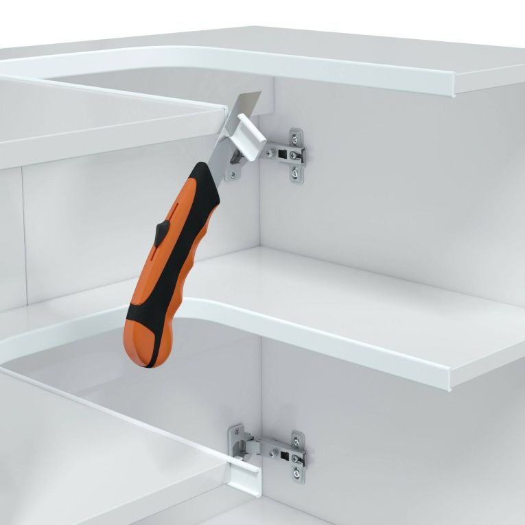 Set Mobili Bagno Bianco Lucido Specchio Incluso 3 Ripiani, 4 Ante - Vobbia