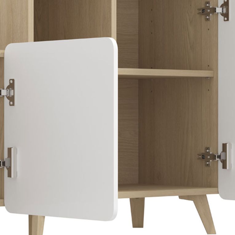 Set Mobili da Soggiorno Bianco Marrone Rovere Modulabile 7 Ripiani, Apertura Battente - Colverde
