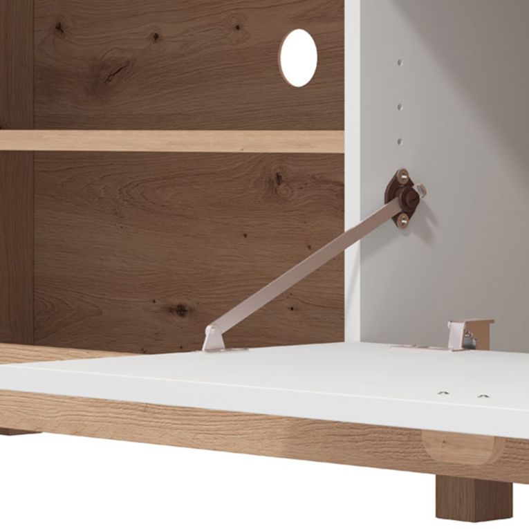 Set Mobili da Soggiorno Marrone Opaco Bianco Rovere Modulabile 7 Ripiani, Apertura Battente, a Ribalta - Urbe