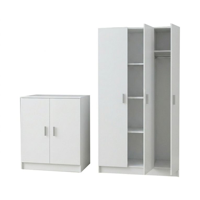 Set Mobili per Lavanderia Bianco 6 Ripiani 8 Vani, Apertura Battente - Fenis