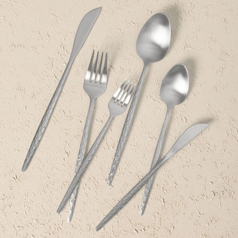 Set Posate Argento Opaco set da 36 Sfumatura Colore Struttura Opaco, Adatto per Lavastoviglie - Nimava