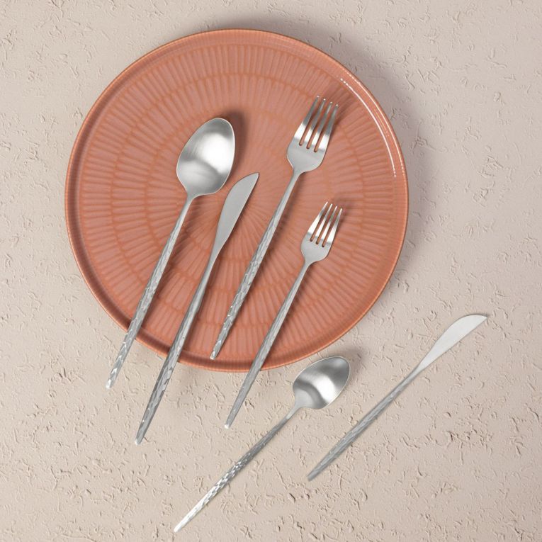 Set Posate Argento Opaco set da 36 Sfumatura Colore Struttura Opaco, Adatto per Lavastoviglie - Nimava