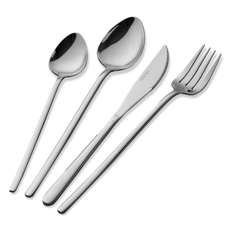 Set Posate Argento set da 24 Adatto per Lavastoviglie, - Nihami