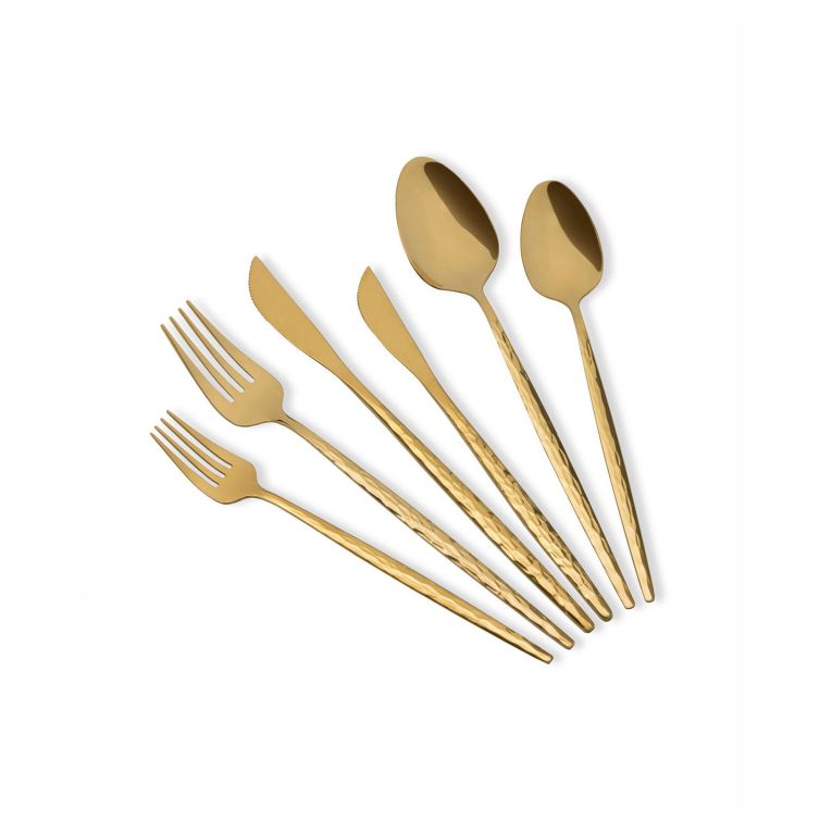 Set Posate oro set da 36 Adatto per Lavastoviglie, - Nimesira