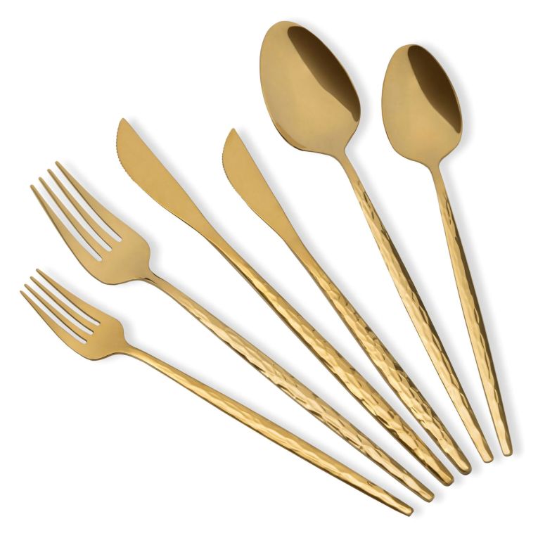 Set Posate oro set da 36 Adatto per Lavastoviglie, - Nimesira