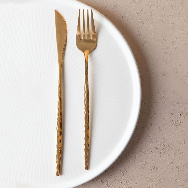 Set Posate oro set da 36 Adatto per Lavastoviglie, - Nimesira