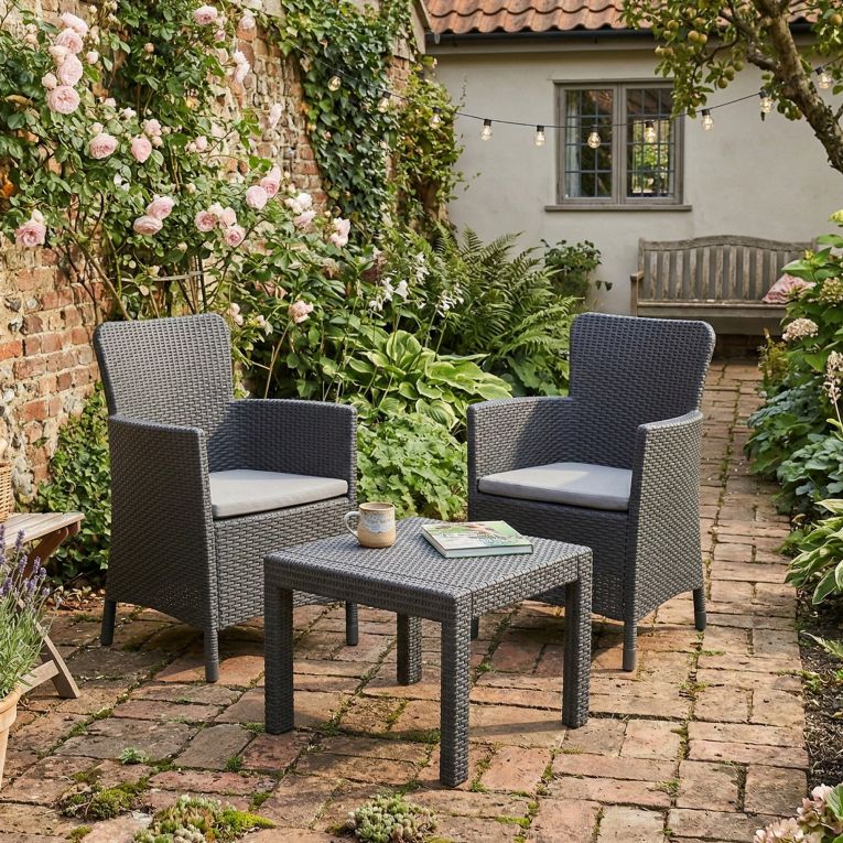 Set salotto balcone 2 poltrone antracite - Brooks