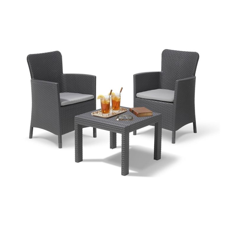 Set salotto balcone 2 poltrone antracite - Brooks