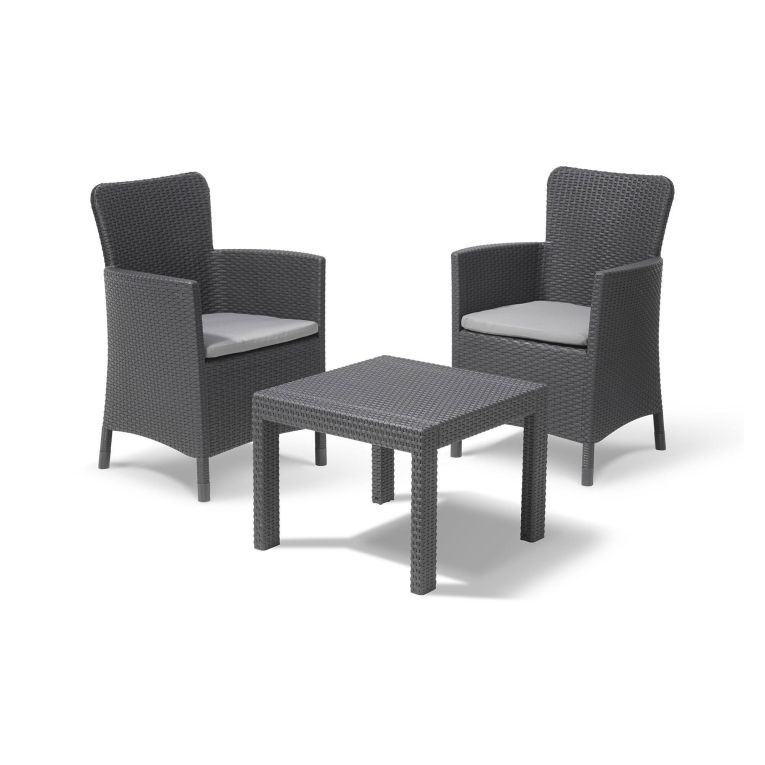Set salotto balcone 2 poltrone antracite - Brooks