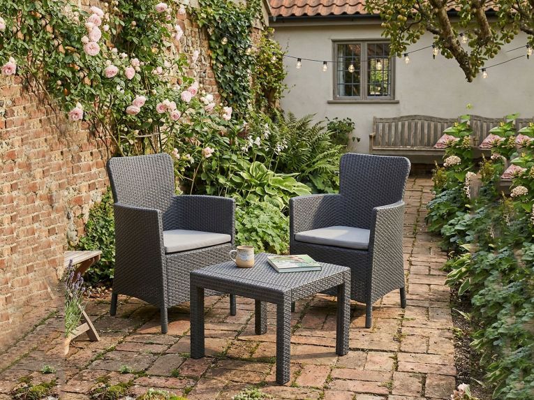 Set salotto balcone 2 poltrone antracite - Brooks
