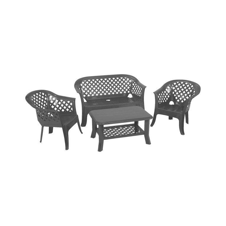 Set salotto da esterno Adone, 100% Made in Italy, Antracite
