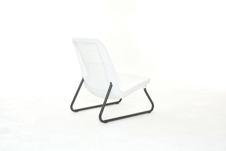 Set salotto da esterno Cambiano, Salottino outdoor, Set da balcone o giardino, Composizione soggiorno per esterni, 78x54 h79 cm, Bianco