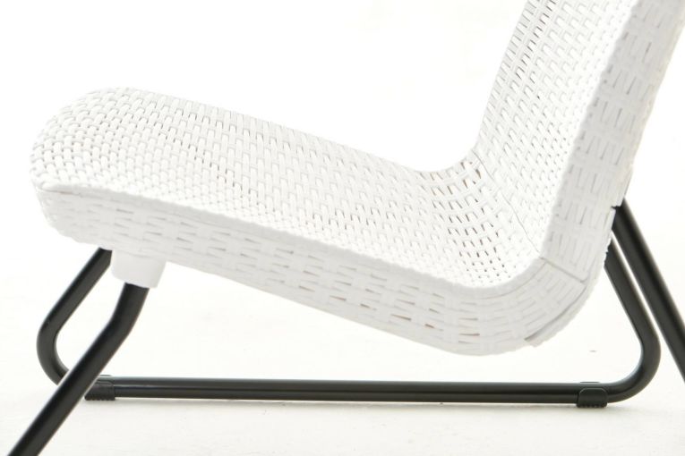 Set salotto da esterno Cambiano, Salottino outdoor, Set da balcone o giardino, Composizione soggiorno per esterni, 78x54 h79 cm, Bianco