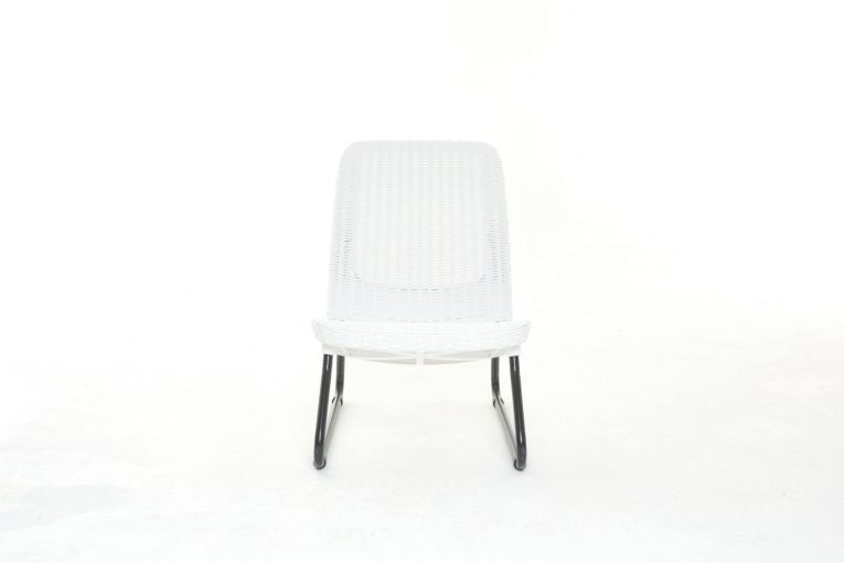 Set salotto da esterno Cambiano, Salottino outdoor, Set da balcone o giardino, Composizione soggiorno per esterni, 78x54 h79 cm, Bianco
