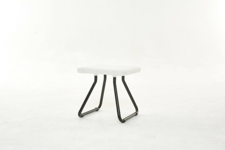Set salotto da esterno Cambiano, Salottino outdoor, Set da balcone o giardino, Composizione soggiorno per esterni, 78x54 h79 cm, Bianco