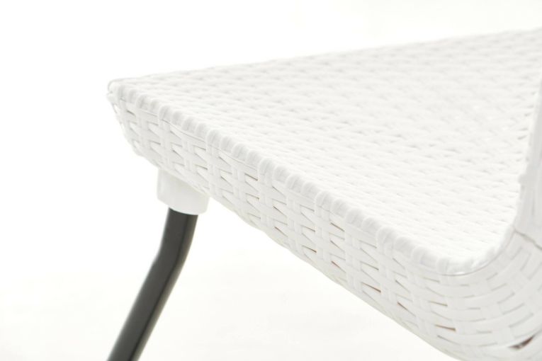 Set salotto da esterno Cambiano, Salottino outdoor, Set da balcone o giardino, Composizione soggiorno per esterni, 78x54 h79 cm, Bianco