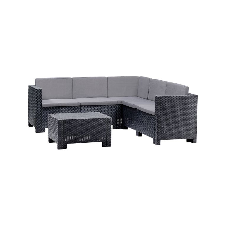 Set salotto da esterno Camerota, Made in Italy, Antracite