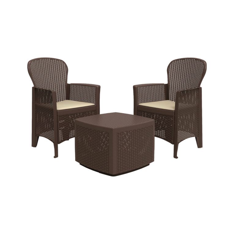 Set salotto da esterno Dakain, 100% Made in Italy, Marrone