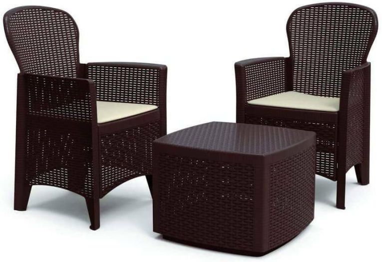 Set salotto da esterno Dakain, 100% Made in Italy, Marrone