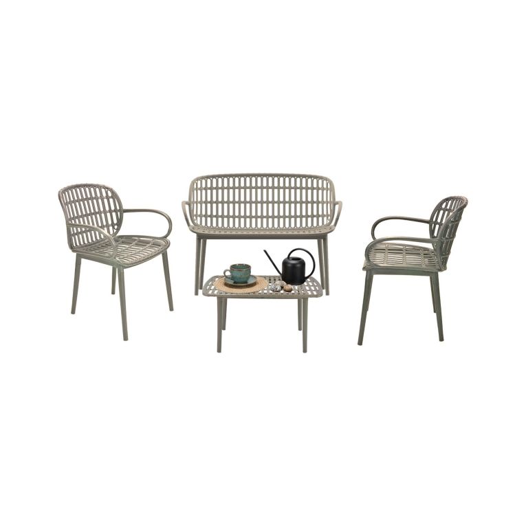Set salotto da esterno Jurij, Tortora
