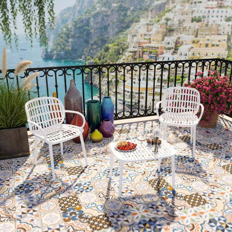 Set salotto da esterno Kupang, Bianco