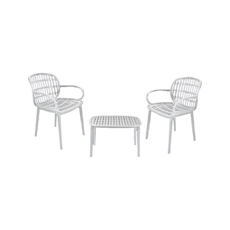 Set salotto da esterno Kupang, Bianco