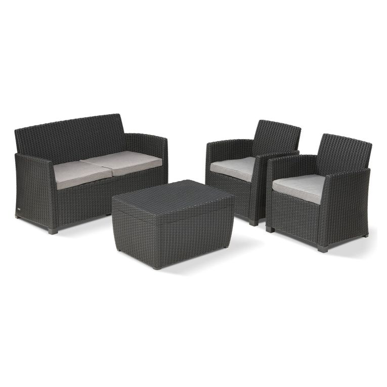 Set salotto da esterno Langley, 135x72 h76 cm, Antracite