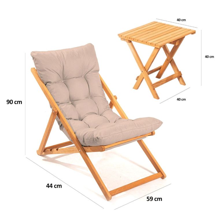 Set salotto da esterno Lerna, Salottino outdoor, Set da balcone o giardino, Composizione soggiorno per esterni, Marrone