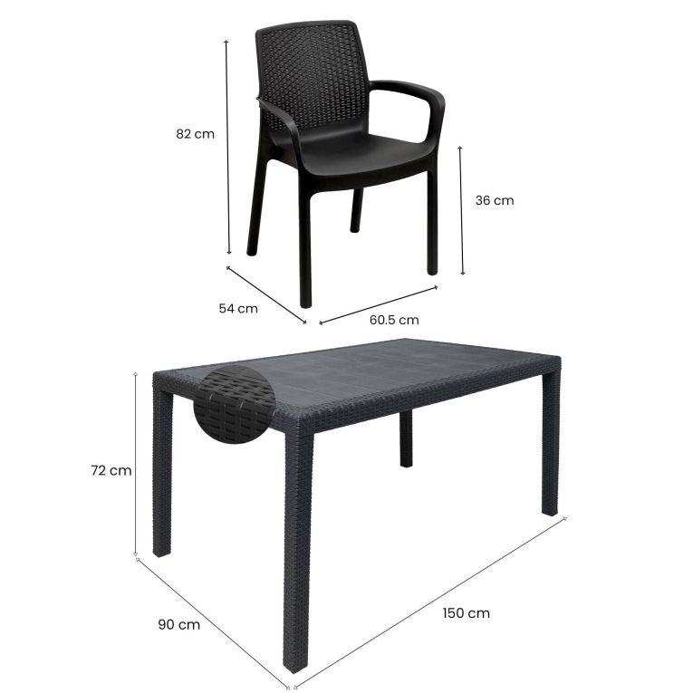 Set salotto da esterno Lograto, Made in Italy, Antracite