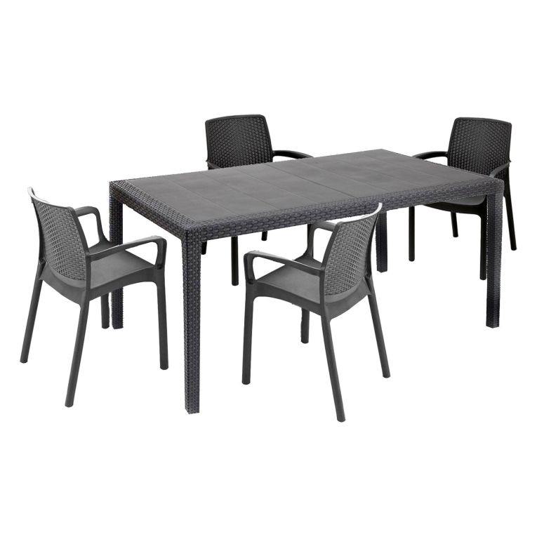 Set salotto da esterno Lograto, Made in Italy, Antracite