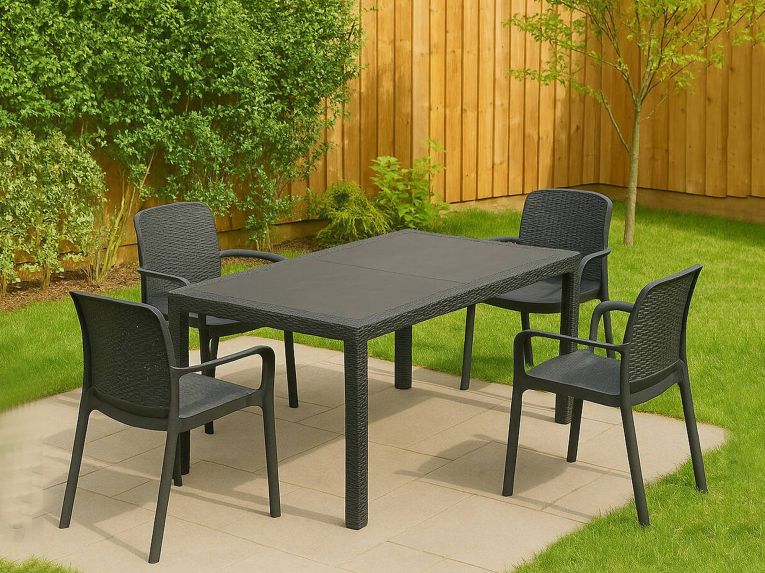 Set salotto da esterno Lograto, Made in Italy, Antracite