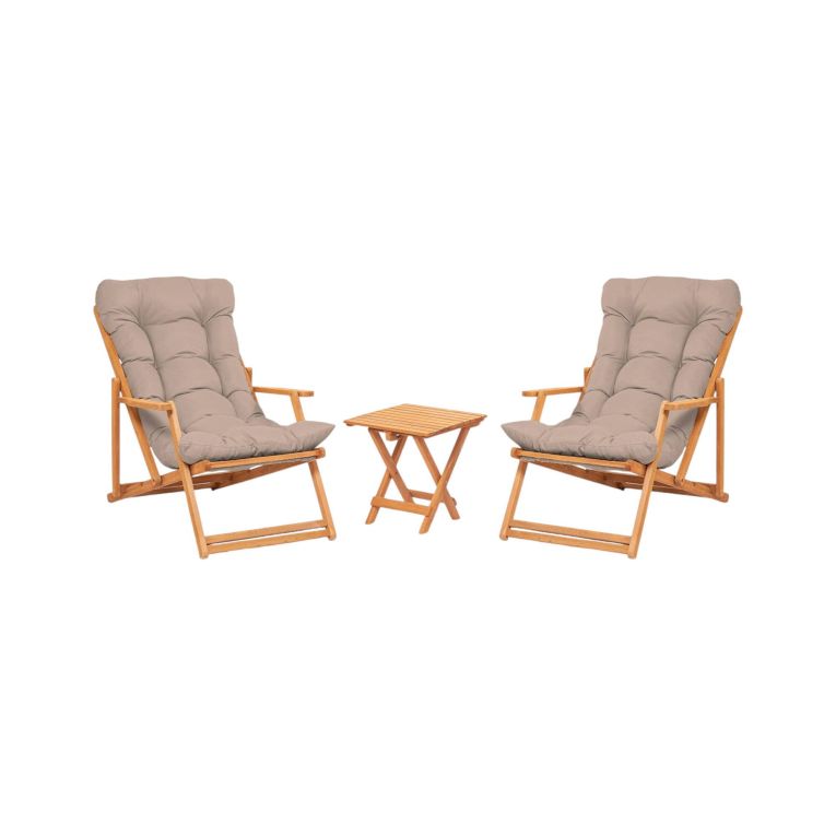 Set salotto da esterno Lyncis, Salottino outdoor, Set da balcone o giardino, Composizione soggiorno per esterni, Marrone