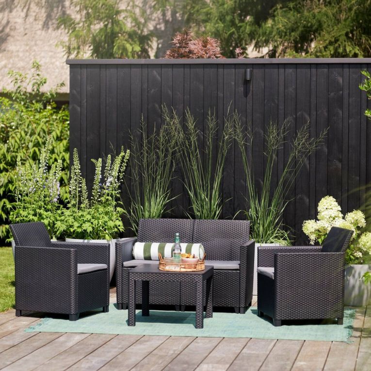 Set salotto da esterno Nepean, 113x65 h74 cm, Antracite